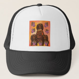 Long Haired Red Dachshunds Trucker Hat
