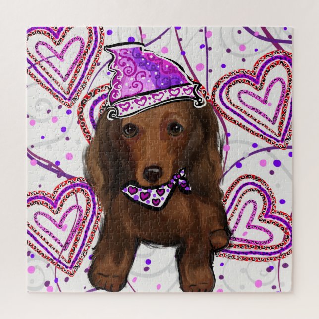 LONG HAIRED RED DOXIE        JIGSAW PUZZLE (Vertical)