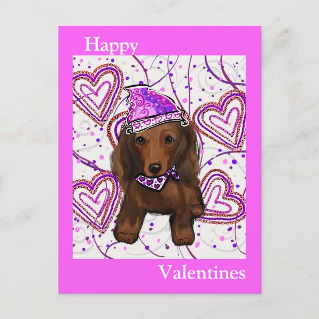 LONG HAIRED RED DOXIE        POSTCARD (Front)