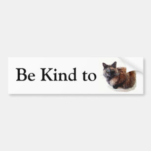 Long Haired Tortoise Shell Cat Bumper Sticker