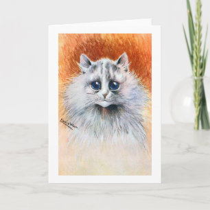 Long-haired White Cat, Louis Wain Card