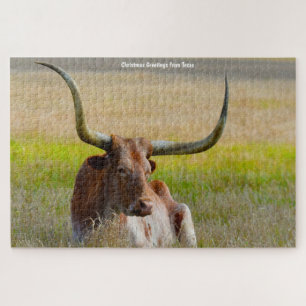 Long Horn Cattle Texas. Jigsaw Puzzle