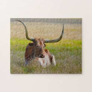 Long Horn Cattle Texas. Jigsaw Puzzle