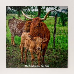 Long Horn Cattle Texas. Jigsaw Puzzle