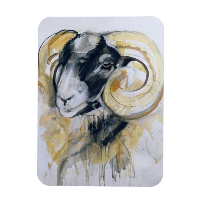 Long Horn Sheep Magnet (Vertical)