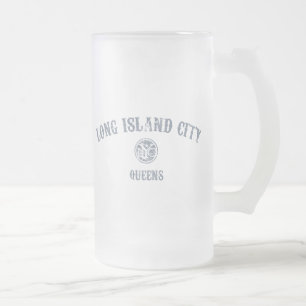 Long Island City Frosted Glass Beer Mug
