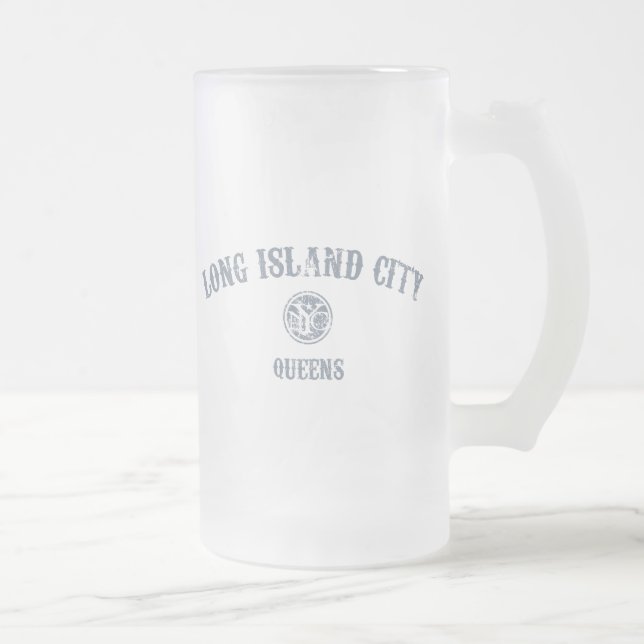 Long Island City Frosted Glass Beer Mug (Right)