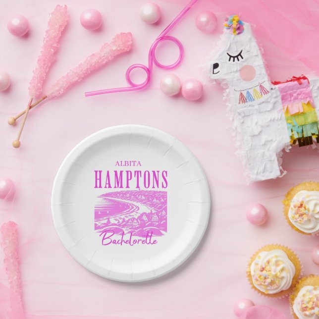 long island hamptons bachelorette paper plate (Party)
