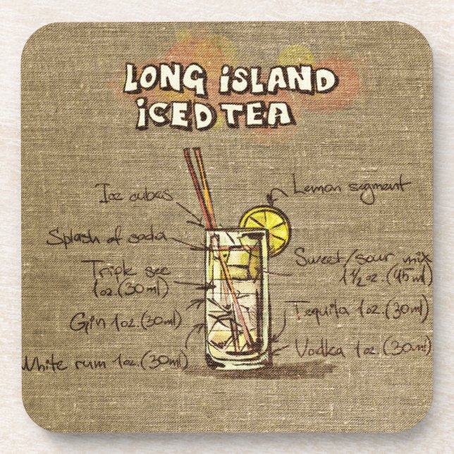 Long Island Ice Tea Cocktail Drink Coaster (Front)