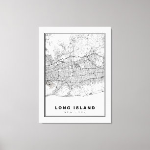 Long Island Map Canvas Print