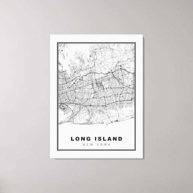 Long Island Map Canvas Print (Front)