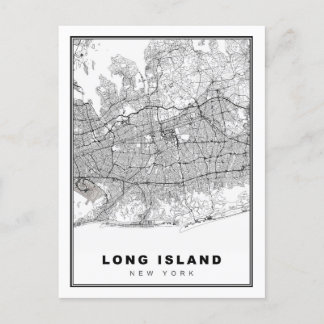 Long Island Map Postcard
