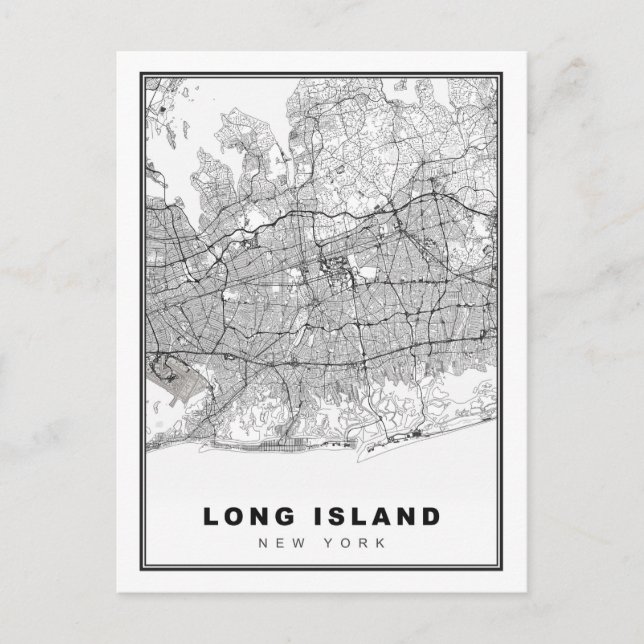 Long Island Map Postcard (Front)