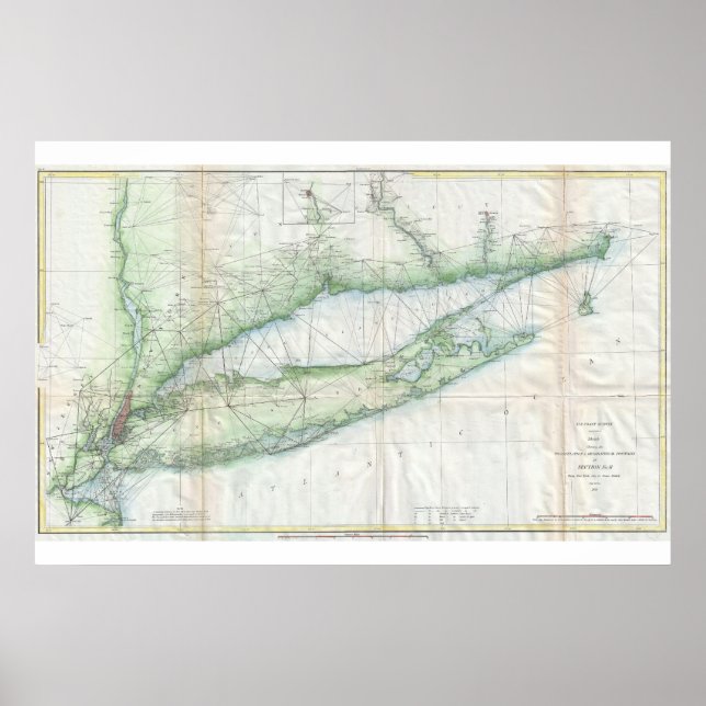 Long Island Nautical Map Poster (Front)