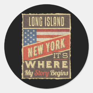 Long Island New York Classic Round Sticker
