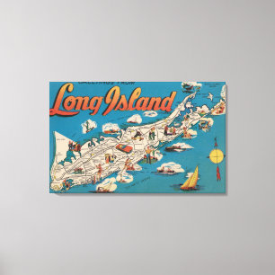 Long Island, New York - Greetings From Canvas Print