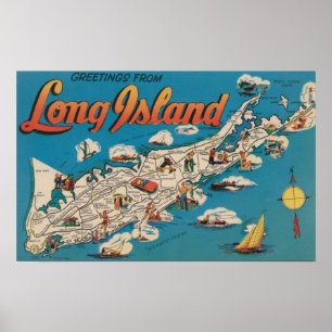 Long Island, New York - Greetings From Poster