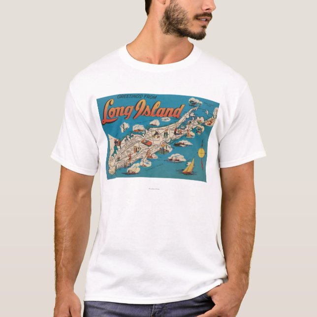 Long Island, New York - Greetings From T-Shirt (Front)
