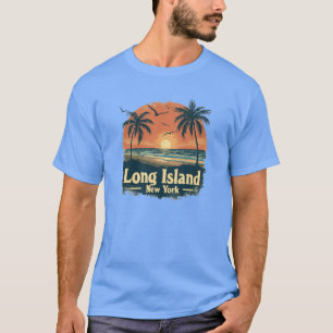 Long Island New York Retro Beach Vibes T-Shirt