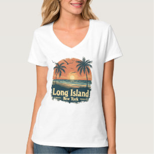 Long Island New York Retro Beach Vibes T-Shirt