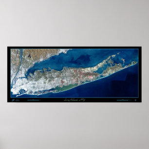 Long Island, New York Satellite Print Poster Photo