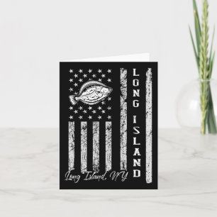 Long Island Ny For Fluke Fishing Fishermen Card