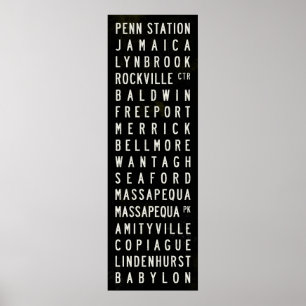 Long Island Rail Road LIRR Babylon Line Subway Art Poster
