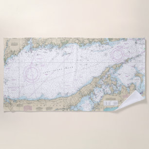 Long Island Sound Eastern Part Nautical Chart Beach Towel