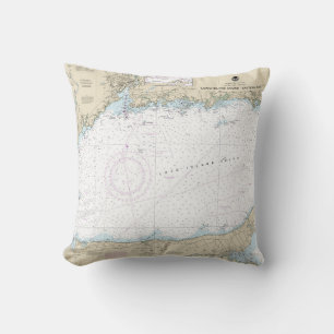Long Island Sound Eastern Part Nautical Chart Cushion