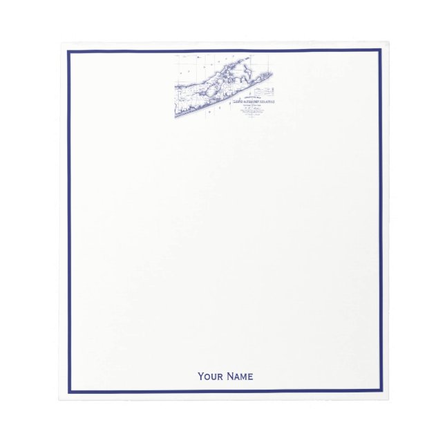 Long Island The Hamptons Map Notepad (Front)