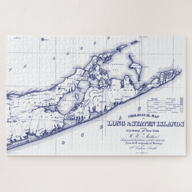Long Island The Hamptons Map VC Jigsaw Puzzle (Horizontal)