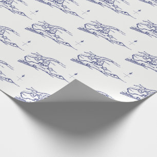 Long Island The Hamptons Map VC Wrapping Paper