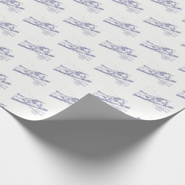 Long Island The Hamptons Map Wrapping Paper (Corner)