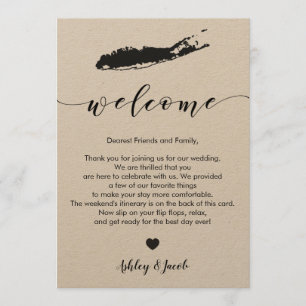 Long Island Wedding Welcome Letter & Itinerary Programme
