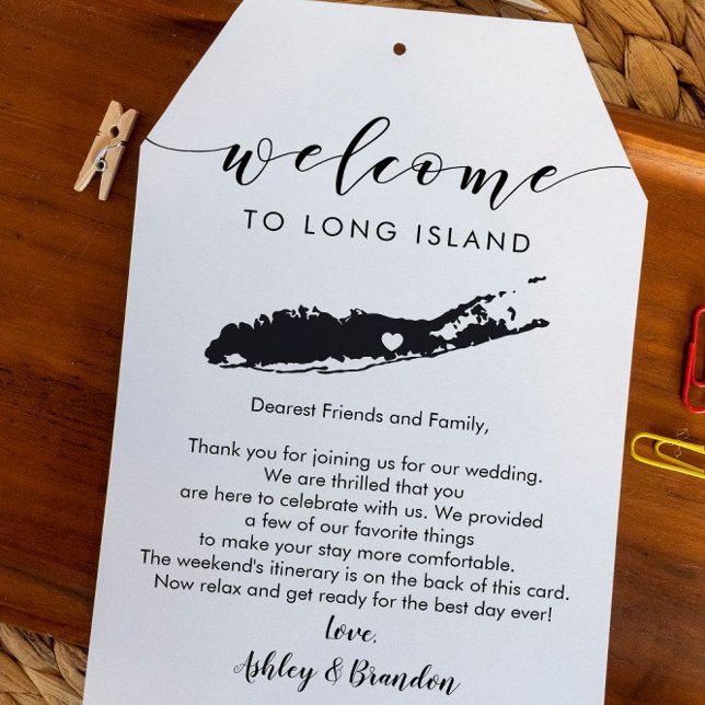 Long Island Wedding Welcome Tag, Letter Itinerary (Creator Uploaded)