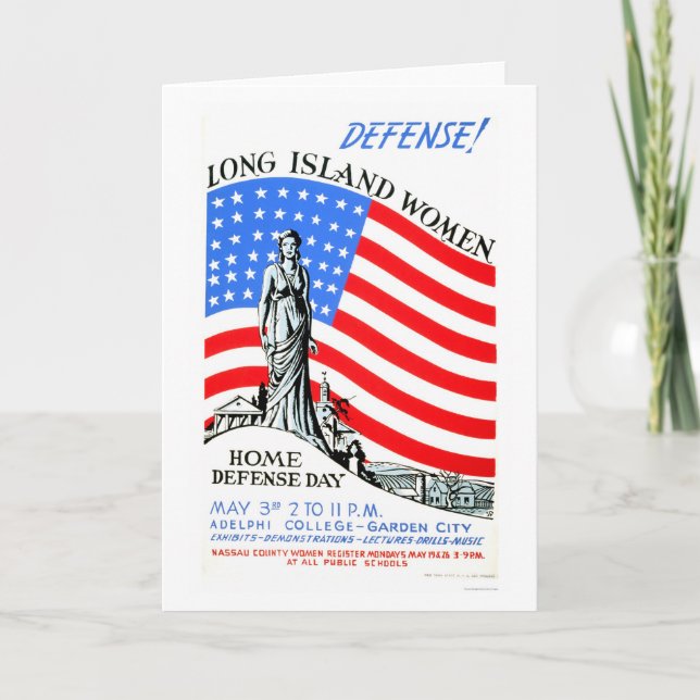 Long Island Women WWII 1941 WPA Card (Front)