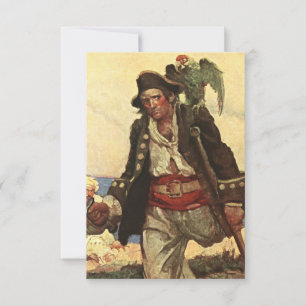 “Long John Silver” Pirate Art by Louis Rhead Thank You Card