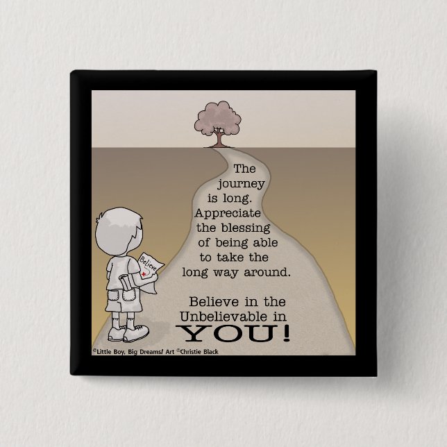 Long Journey 15 Cm Square Badge (Front)