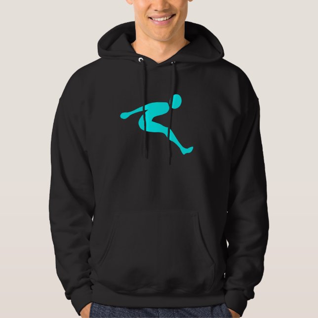 Long Jump - Cyan Hoodie (Front)