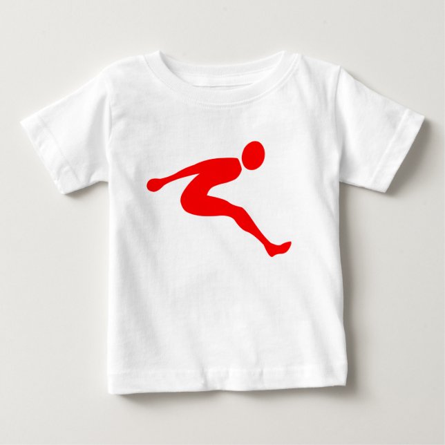 Long Jump - Red Baby T-Shirt (Front)