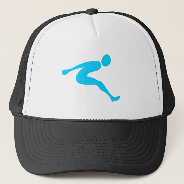 Long Jump - Sky Blue Trucker Hat (Front)