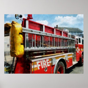 Long Ladder on Fire Truck Poster