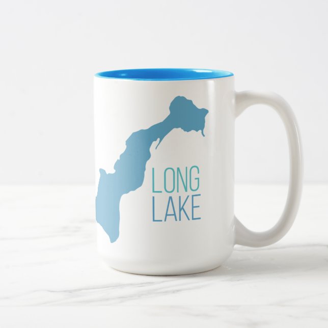 Long Lake, Vicksburg, Michigan Two-Tone Coffee Mug (Right)