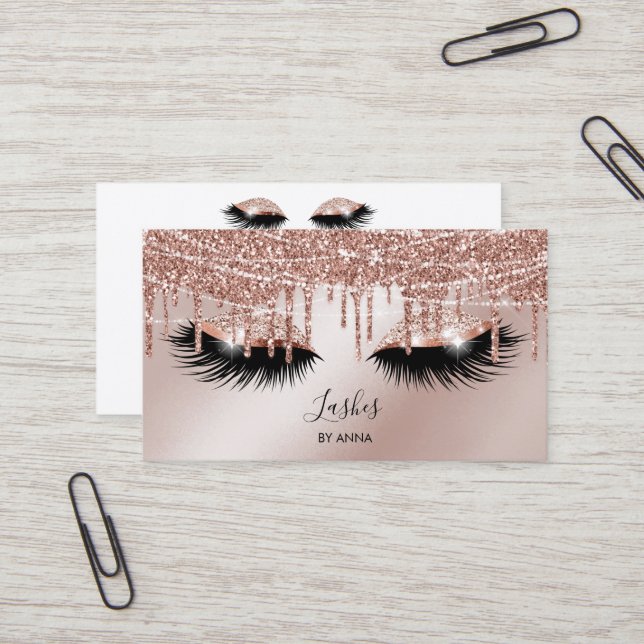 Long Lash Extension Makeup Artist Beauty Salon Bus Business Card (Front/Back In Situ)