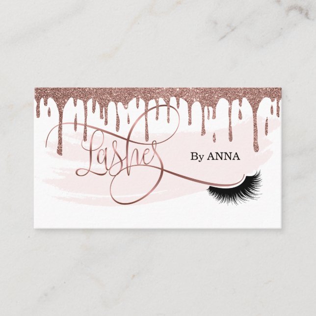 Long Lash Extension Makeup Artist Beauty Salon Business Card (Front)