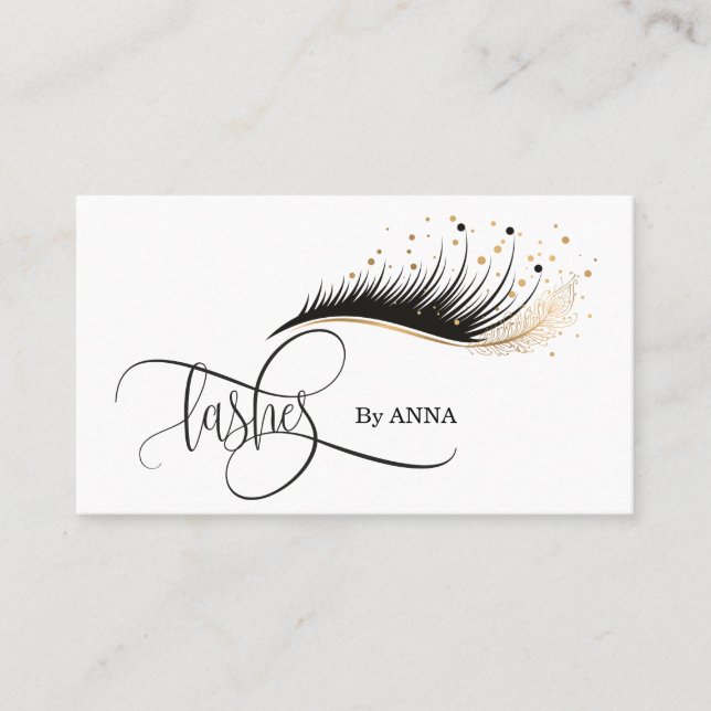 Long Lash Extension Makeup Artist Beauty Salon Business Card (Front)