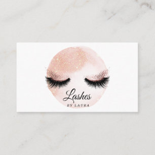 Long Lash Extension Makeup Artist Blush Pink Business Card