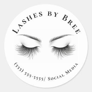 Long Lashes Eyelash Extensions Beauty   Classic Round Sticker