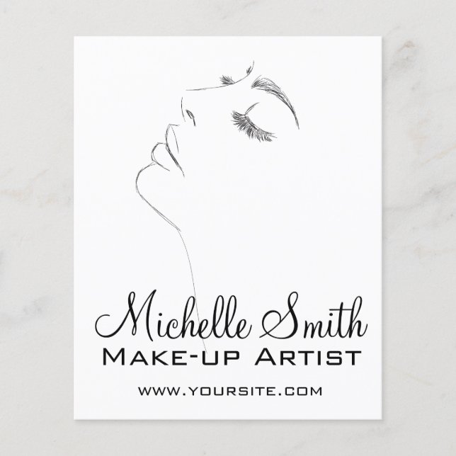 Long lashes eyeliner Lash Extensions Black Sketch Flyer (Front)