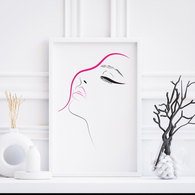 Long lashes eyeliner Lash Extensions Pink Black Poster (Creator Uploaded)